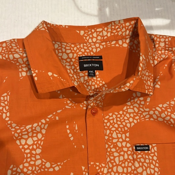 New Brixton Charter Print Button Up Shirt - Burnt Orange - XXL NWT - Picture 5 of 6
